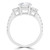 Round Diamond Three-Stone Engagement Ring in White Gold with Accents (MVSX1019-W)