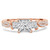 Princess Diamond Three-Stone Engagement Ring in Rose Gold with Accents (MVSX1021-R)
