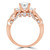 Princess Diamond Three-Stone Engagement Ring in Rose Gold with Accents (MVSX1021-R)