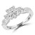 Princess Diamond Three-Stone Engagement Ring in White Gold with Accents (MVSX1021-W)