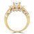Princess Diamond Three-Stone Engagement Ring in Yellow Gold with Accents (MVSX1021-Y)