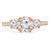 Round Diamond Three-Stone Engagement Ring in Rose Gold with Accents (MVSX1022-R)
