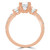 Round Diamond Three-Stone Engagement Ring in Rose Gold with Accents (MVSX1022-R)