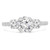 Round Diamond Three-Stone Engagement Ring in White Gold with Accents (MVSX1022-W)
