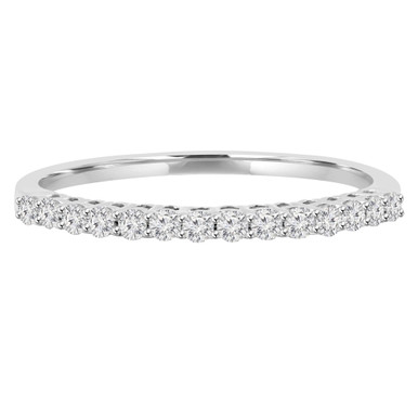 Round Diamond Semi-Eternity Wedding Band Ring in White Gold (MD180274)