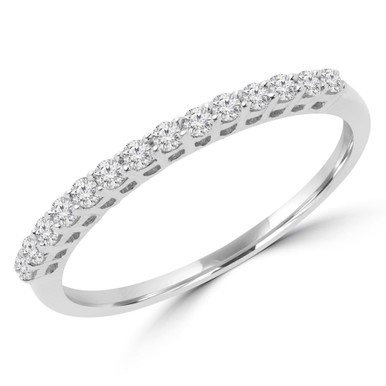 Round Diamond Semi-Eternity Wedding Band Ring in White Gold (MD180274)