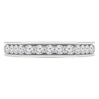 Round Diamond 3/4 Way Semi-Eternity Anniversary Wedding Band Ring in White Gold (MD210413)
