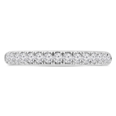 Round Diamond 3/4 Way Semi-Eternity Anniversary Wedding Band Ring in White Gold (MD220186)