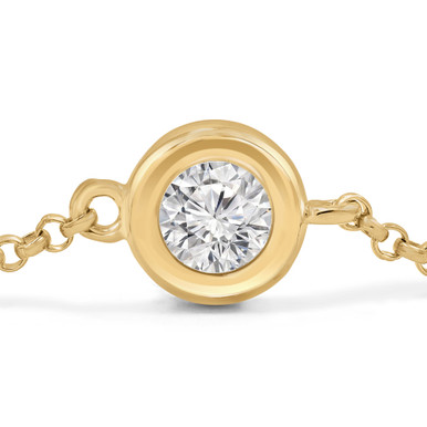Round Lab Created Diamond  Diamonds by the Yard Chain Bracelet in Yellow Gold (MD250316)