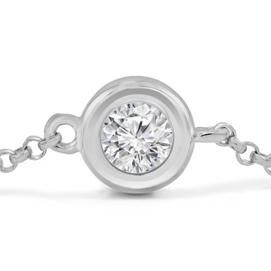 Round Lab Created Diamond  Diamonds by the Yard Chain Bracelet in White Gold (MD250319)