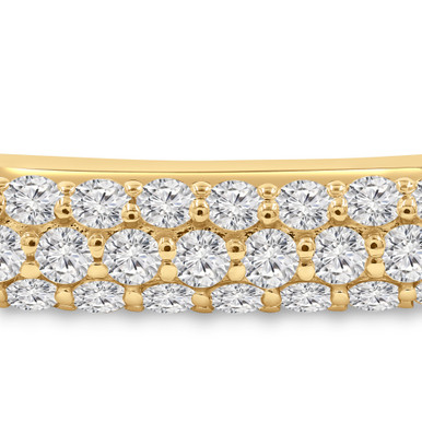Round Lab Created Diamond  Dome Bar Chain Bracelet in Yellow Gold with Paperclip Links (MD250322)