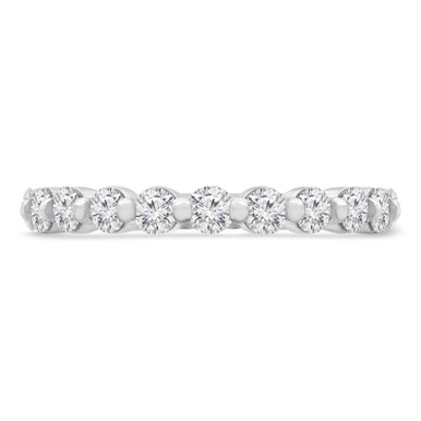 Round Diamond Shared Prong 3/4 Way Semi-Eternity Anniversary Wedding Band Ring in White Gold (MD230225)