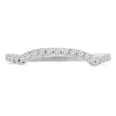 Round Diamond Semi-Eternity Wedding Band Ring in White Gold (MD190245)