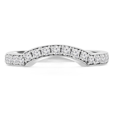 Round Diamond Semi-Eternity Wedding Band Ring in White Gold (MD190242)