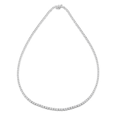 Round Diamond Tennis Necklace in White Gold (MD230218)