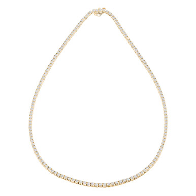 Round Diamond Tennis Necklace in Yellow Gold (MD230219)