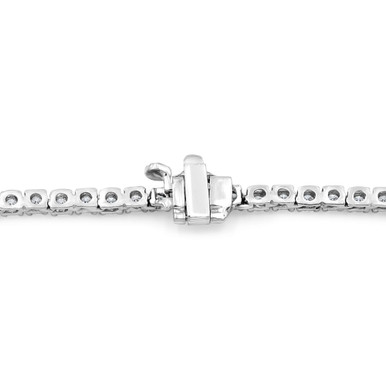 Round Lab Created Diamond  Tennis Necklace in White Gold (MD240328)