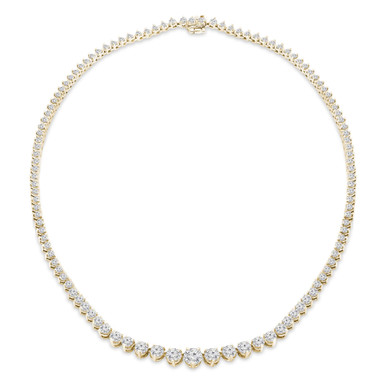 Round Diamond Graduated Tennis Necklace in Yellow Gold (MD230222)