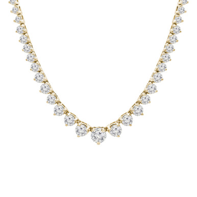 Round Diamond Graduated Tennis Necklace in Yellow Gold (MD230222)