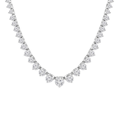 Round Diamond Graduated Tennis Necklace in White Gold (MD230244)