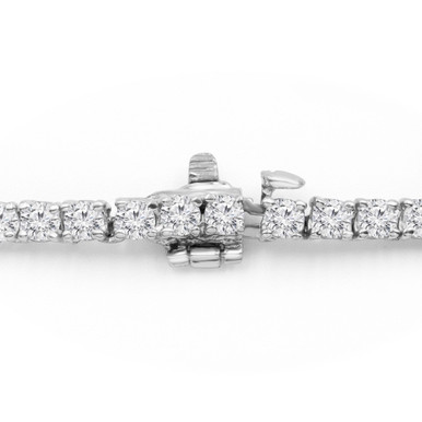Round Lab Created Diamond  Tennis Necklace in White Gold (MD240329)
