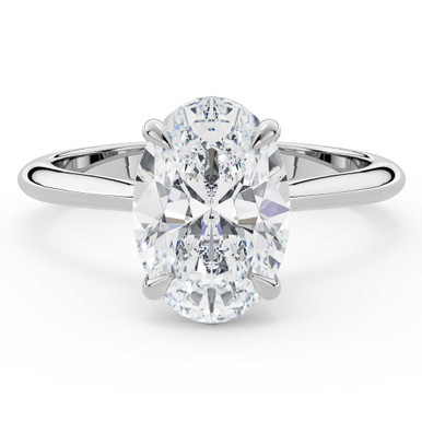 Oval Diamond 4-Prong Solitaire Engagement Ring in White Gold (MVSLG1588-W)