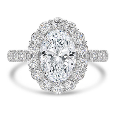 Oval Diamond 4-Prong Open Bridge Halo Engagement Ring in White Gold (MVSLG1579-W)