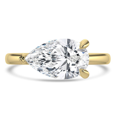 Pear Diamond Horizontally Set Open Bridge Solitaire Engagement Ring in Yellow Gold (MVSLG1455-Y)