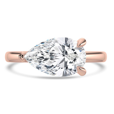 Pear Diamond Horizontally Set Open Bridge Solitaire Engagement Ring in Rose Gold (MVSLG1455-R)