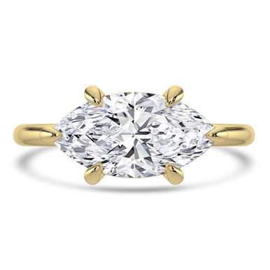Marquise Diamond Horizontally Set Solitaire Engagement Ring in Yellow Gold (MVSLG1445-Y)
