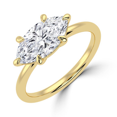 Marquise Diamond Horizontally Set Solitaire Engagement Ring in Yellow Gold (MVSLG1445-Y)