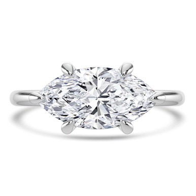Marquise Diamond Horizontally Set Solitaire Engagement Ring in White Gold (MVSLG1445-W)