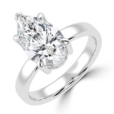 Pear Diamond Solitaire Engagement Ring in White Gold (MVSLG1442-W)