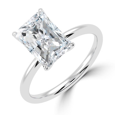 Radiant Diamond Solitaire Engagement Ring in White Gold (MVSLG1434-W)