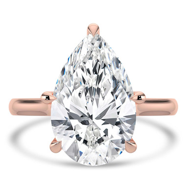 Pear Diamond Cathedral Tapered Solitaire Engagement Ring in Rose Gold (MVSLG1425-R)