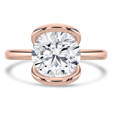 Round Diamond Tension Set Solitaire Engagement Ring in Rose Gold (MVSLG1404-R)