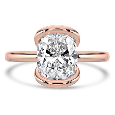 Cushion Diamond Tension Set Solitaire Engagement Ring in Rose Gold (MVSLG1403-R)