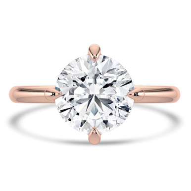 Round Diamond Compass Prong Solitaire Engagement Ring in Rose Gold (MVSLG1358-R)