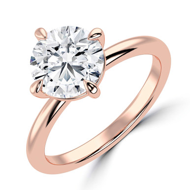 Round Diamond Compass Prong Solitaire Engagement Ring in Rose Gold (MVSLG1358-R)