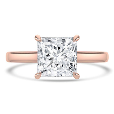 Princess Diamond Cathedral Open Bridge Solitaire Engagement Ring in Rose Gold (MVSLG1354-R)