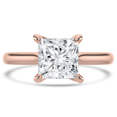 Princess Diamond Cathedral Trellis Solitaire Engagement Ring in Rose Gold (MVSLG1350-R)