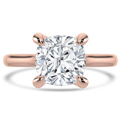 Cushion Diamond Cathedral Trellis Solitaire Engagement Ring in Rose Gold (MVSLG1349-R)