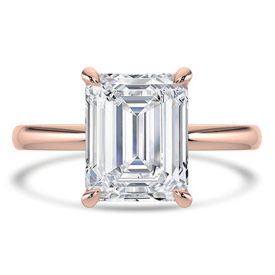 Emerald Diamond Open Bridge Solitaire Engagement Ring in Rose Gold (MVSLG1344-R)