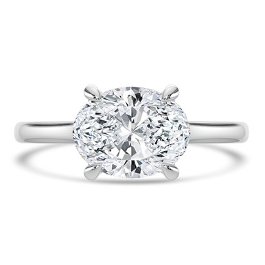 Oval Diamond Cathedral Open Bridge Solitaire Engagement Ring in White Gold (MVSLG1337-W)