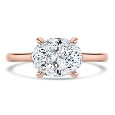 Oval Diamond Cathedral Open Bridge Solitaire Engagement Ring in Rose Gold (MVSLG1337-R)