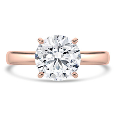 Round Diamond Tapered Solitaire Engagement Ring in Rose Gold (MVSLG1336-R)