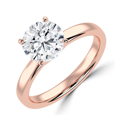 Round Diamond Tapered Solitaire Engagement Ring in Rose Gold (MVSLG1336-R)