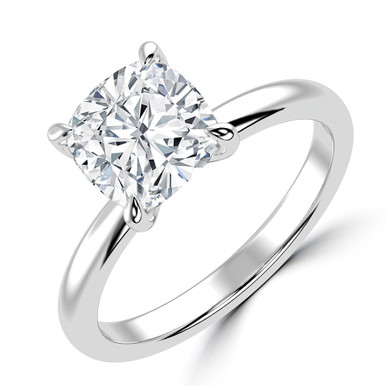 Cushion Diamond Solitaire Engagement Ring in White Gold (MVSLG1334-W)