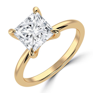 Princess Diamond Solitaire Engagement Ring in Yellow Gold (MVSLG1333-Y)