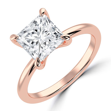 Princess Diamond Solitaire Engagement Ring in Rose Gold (MVSLG1333-R)